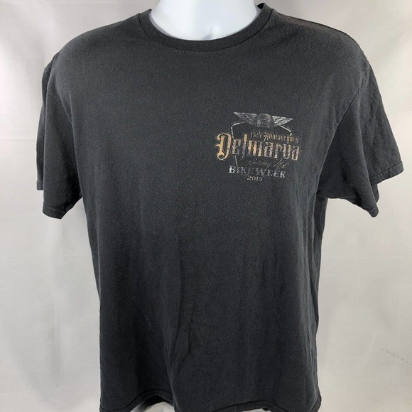 Delmarva Salisbury, MD 2015 Bike Week T-Shirt Men's Large To Medium Double Sided - Picture 4 of 12